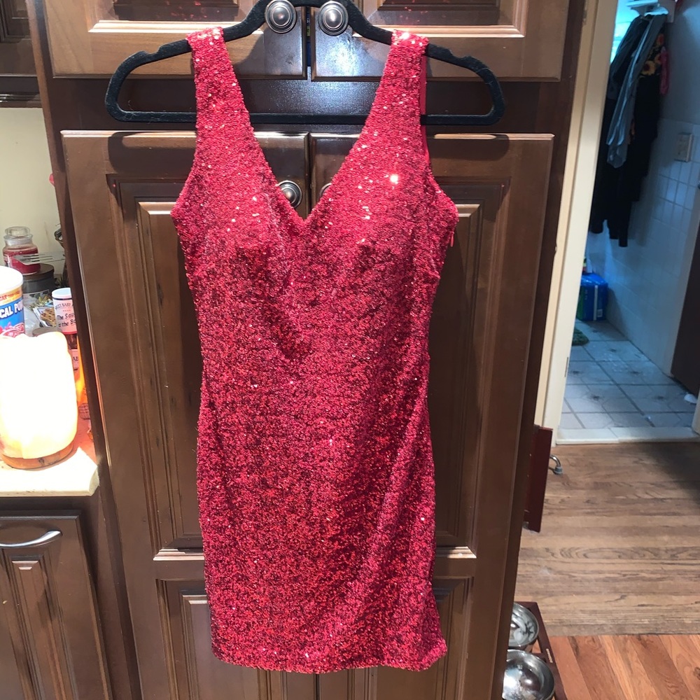 La Femme Sequin Mini Dress
